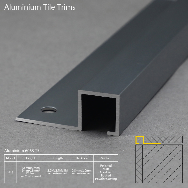 Aluminum Square Shape Tile Trim AQ