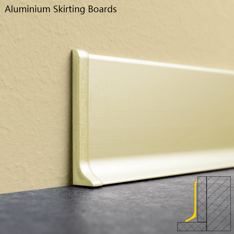 Eco-Friendly Aluminium Wall Edge Protection Skirting Board JT