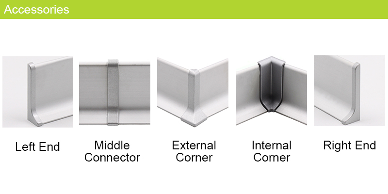 Eco-Friendly Aluminium Wall Edge Protection Skirting Board JT