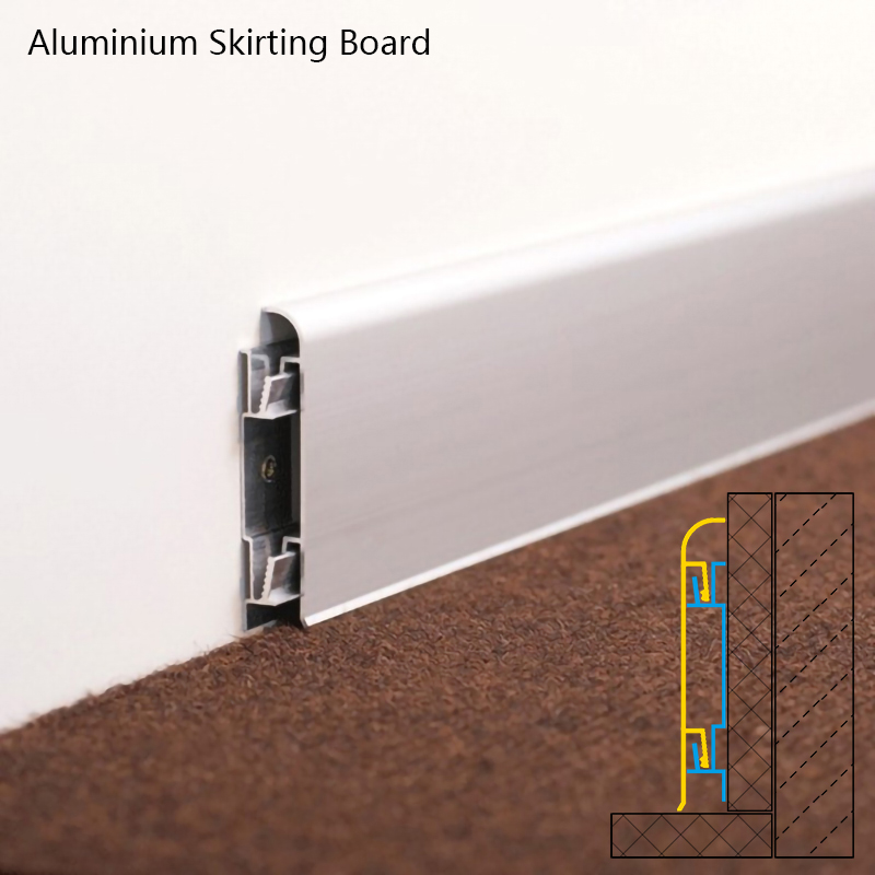 High Quality Floor Decoration Aluminium Skirting Board JK