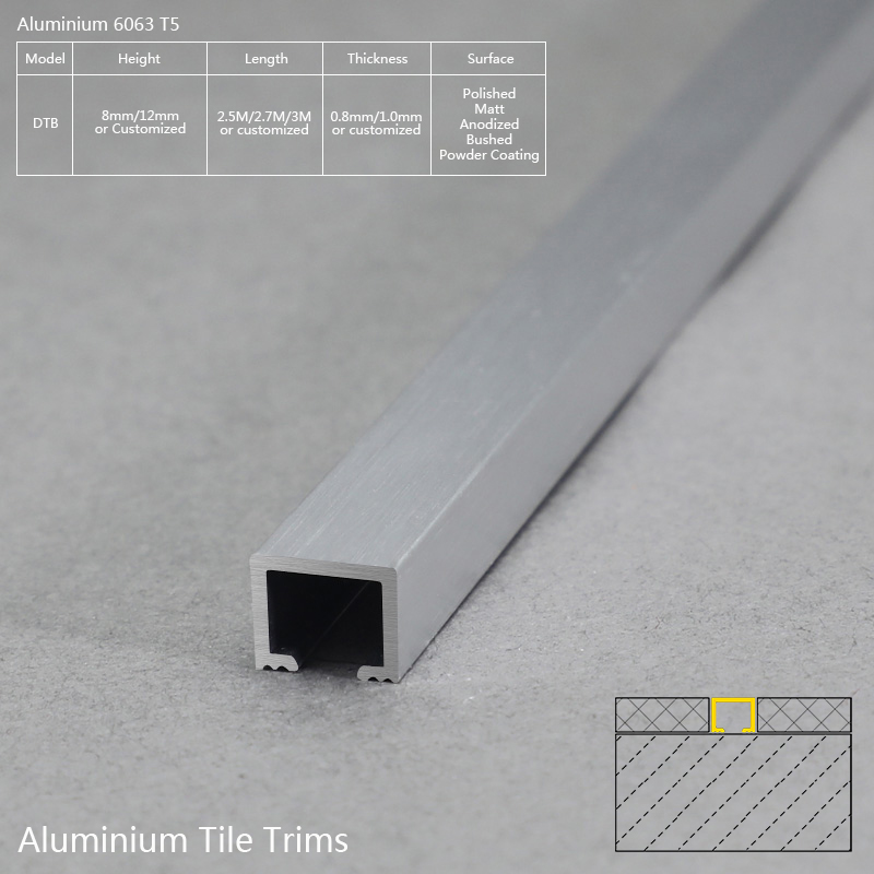 Reliable Quality U Shape Tile Trim Aluminum Listello Border Trim For Ceramic