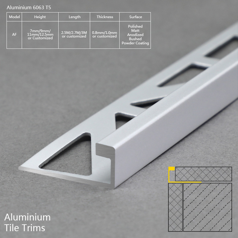 Aluminium L Shape Tile Trim AF