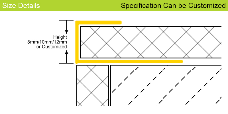 Aluminium Square Shape Tile Trim FTT