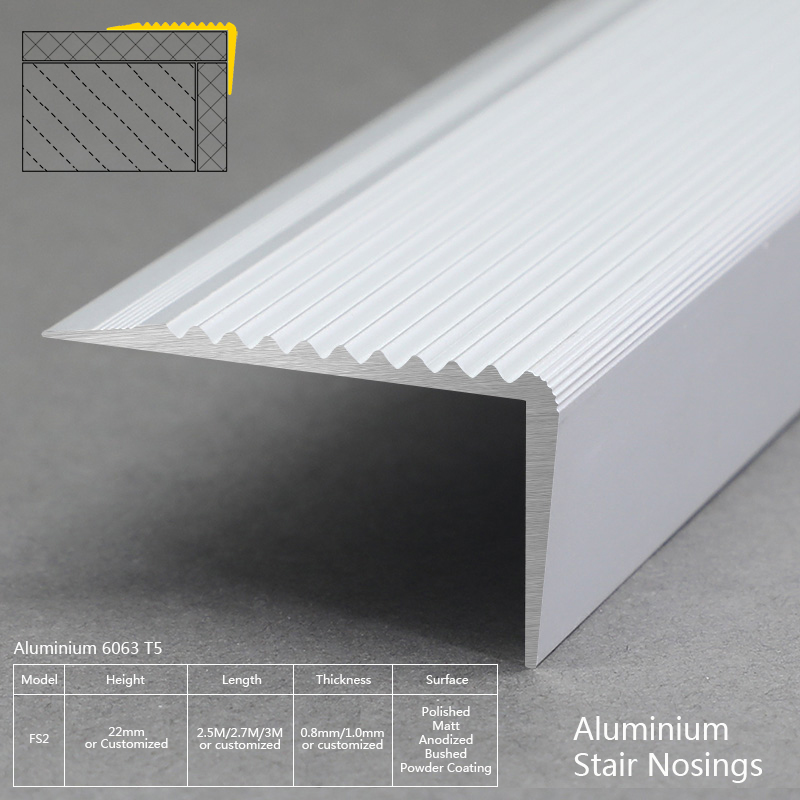 High Quality Anti-Slip Aluminium Stair Nosing FS2