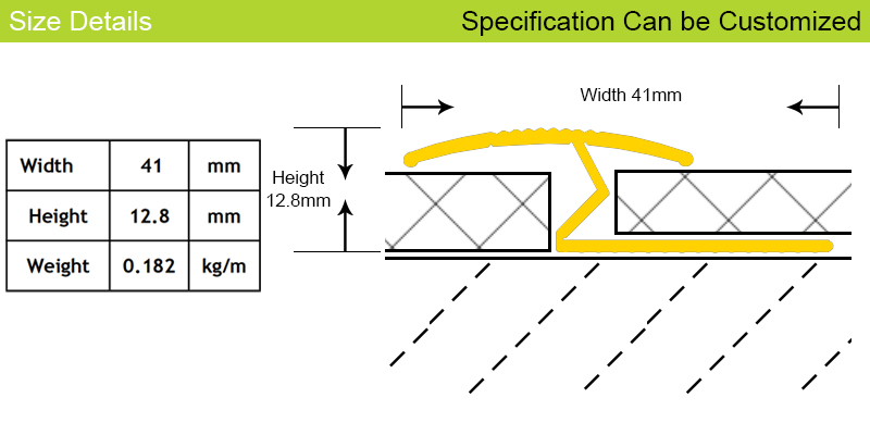 New Design Aluminium Decorative Carpet Edge Transition Strip Trim Profile MCT3