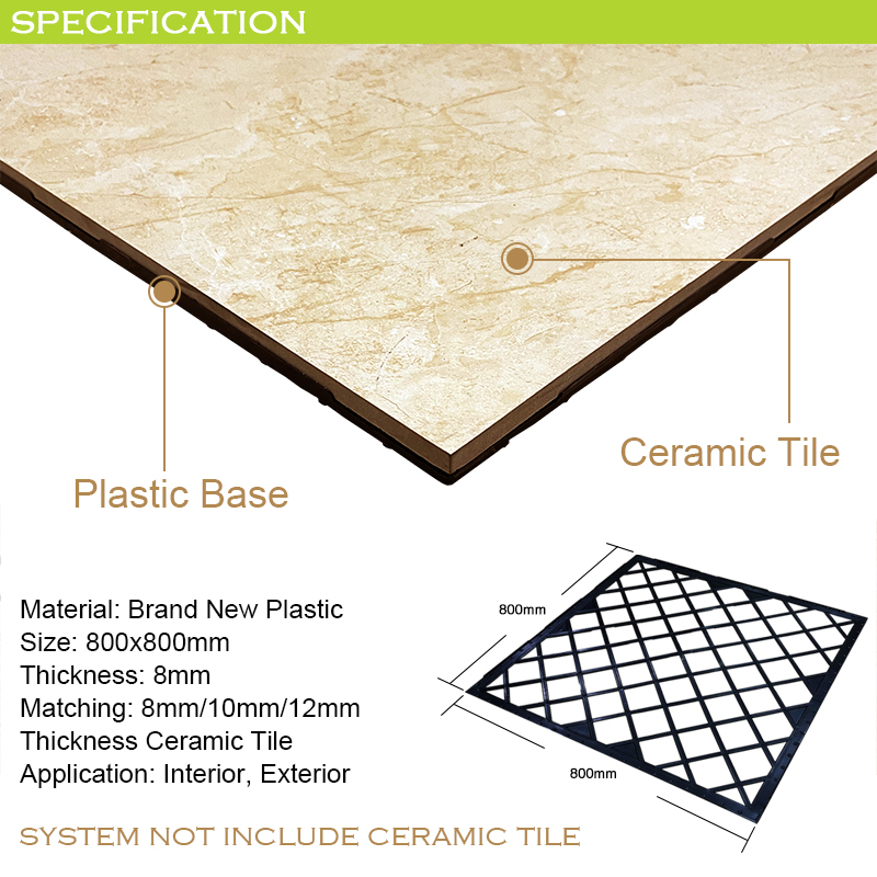 Recyclable Plastic Material Interlock Modular Tiling System