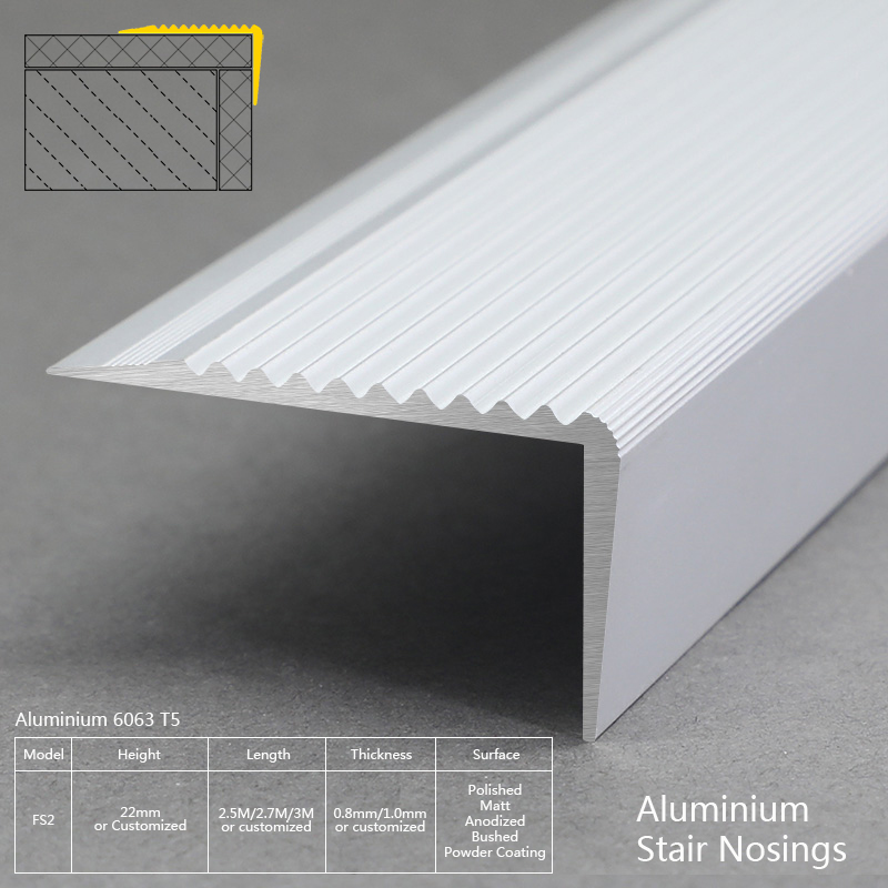 ei expeditie Fobie High Quality Anti-Slip Aluminium Stair Nosing FS2