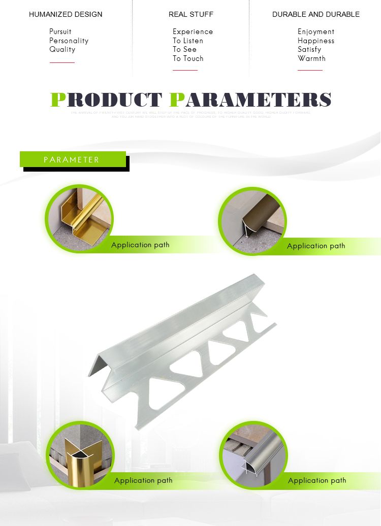 Elegant Looking Aluminum Flexible Black Metal edging Ceramic Tile Trim